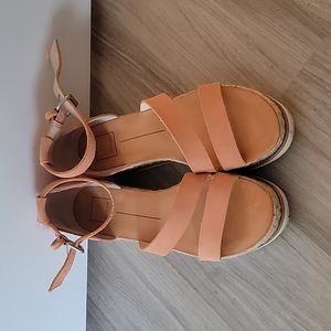 Melon colored espadrille sandals